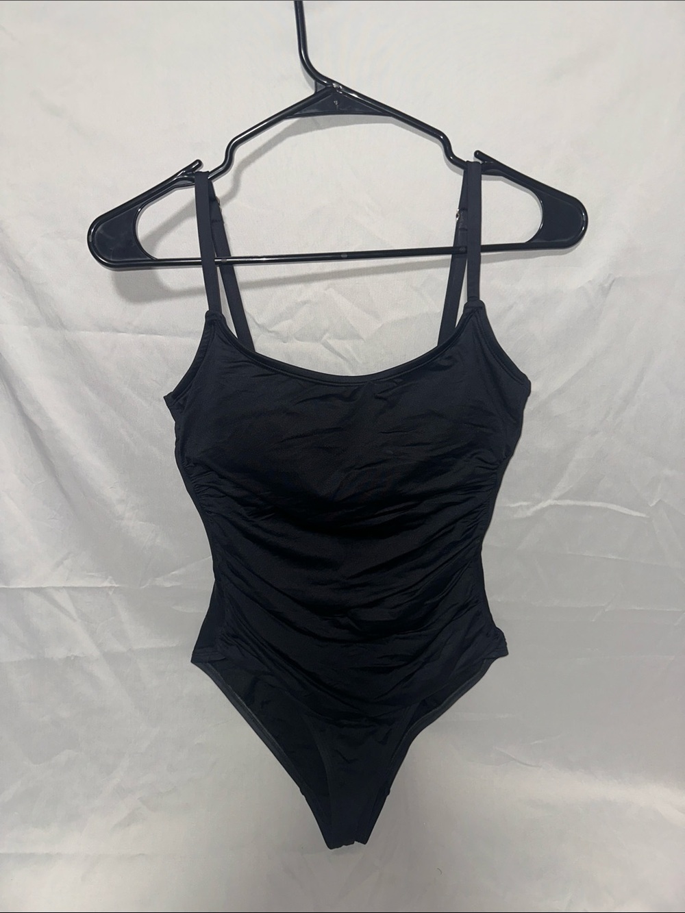Shade & Shore Black Scoop Neck One-Piece Swimsuit